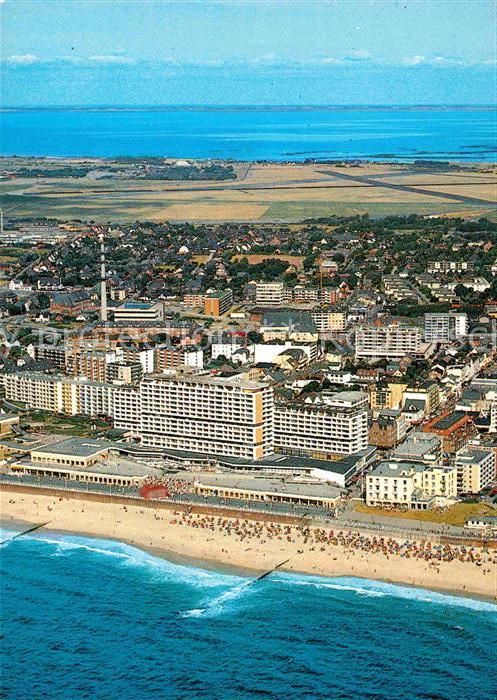 Westerland Sylt Fliegeraufnahme mit Strand
