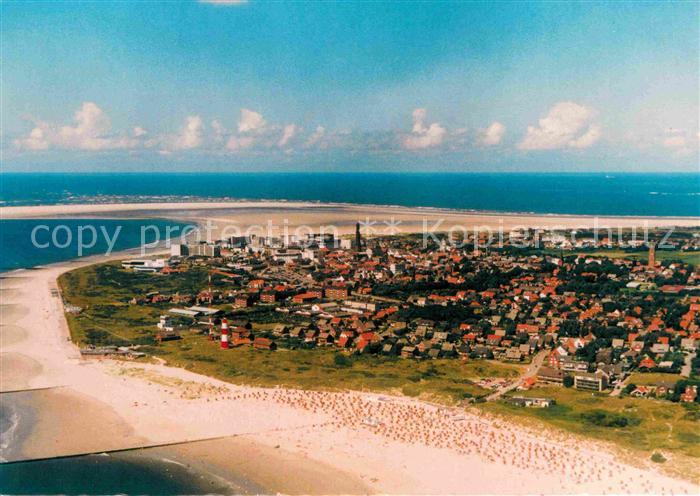 BORKUM Nordseebad Niedersachsen Fliegeraufnahme mit Strand