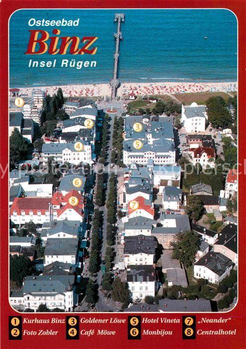 Binz Ruegen Fliegeraufnahme mit Strand und Seebruecke