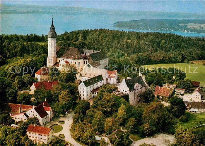 Andechs Kloster am Ammersee Fliegeraufnahme