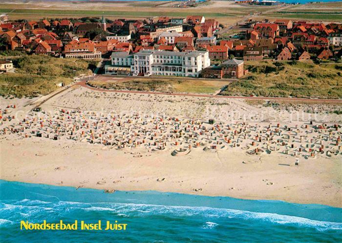 Juist Nordseebad Fliegeraufnahme mit Strand