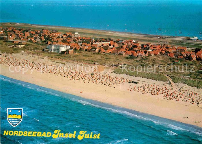 Juist Nordseebad Fliegeraufnahme mit Strand