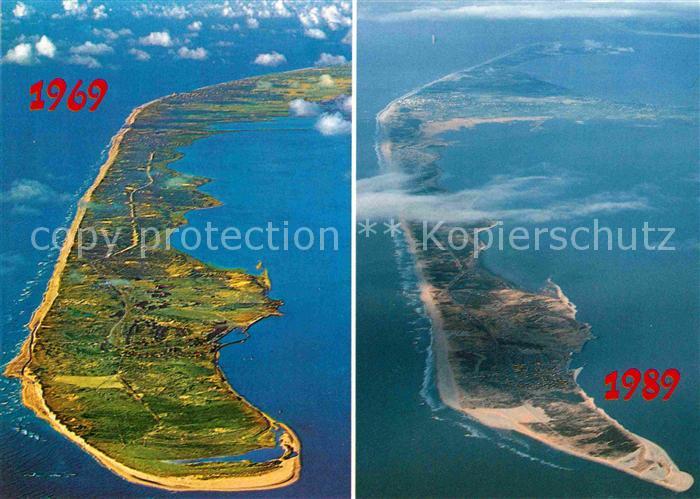 SYLT Insel Schleswig-Holstein Fliegeraufnahme Vergleich 1969 und 1989