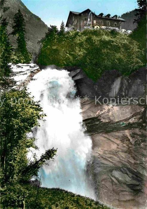 Brixen Thale Mittlerer Krimmler Wasserfall mit Gasthof Schoenangerl