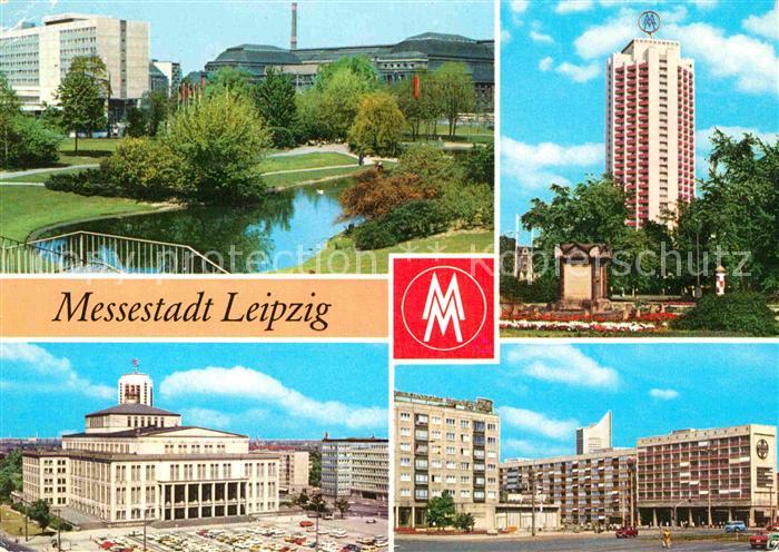 LEIPZIG Sachsen Schwanenteich mit Interhotel Stadt-Leipzig