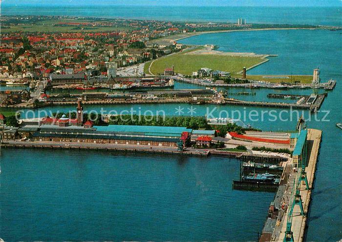 Cuxhaven Nordseebad Fliegeraufnahme Steubenhoeft Hafen