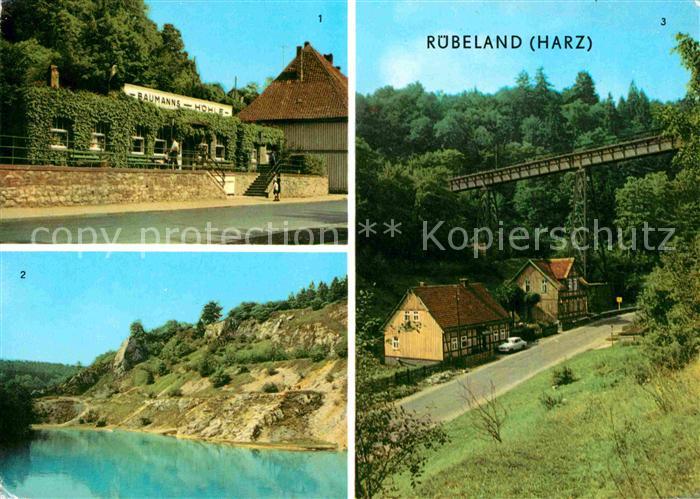 Ruebeland Harz Baumannshoehle Blauen See Kreuztalbruecke