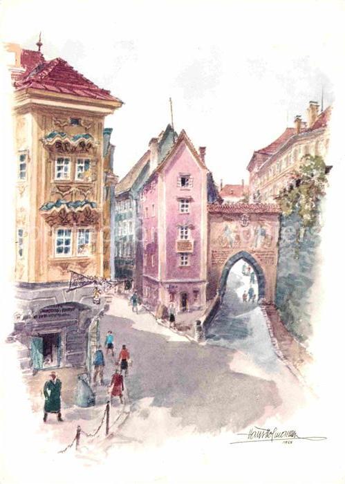 Steyr Enns Oberoesterreich Zwischenbruecken Schlossberg Enge Gasse