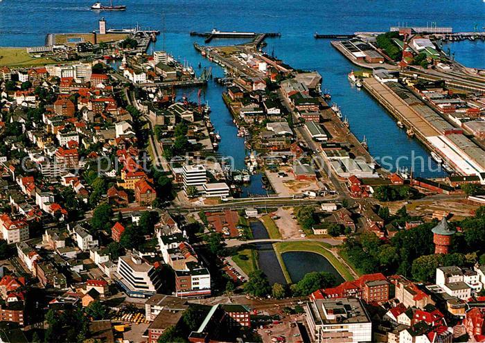 Cuxhaven Nordseebad Hafengebiet Fliegeraufnahme