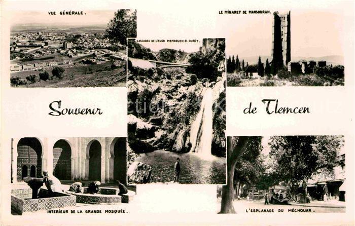 Tlemcen Vue generale Minaret de Mansouran Cascades de l'Oued Mefrouch el Ourit G