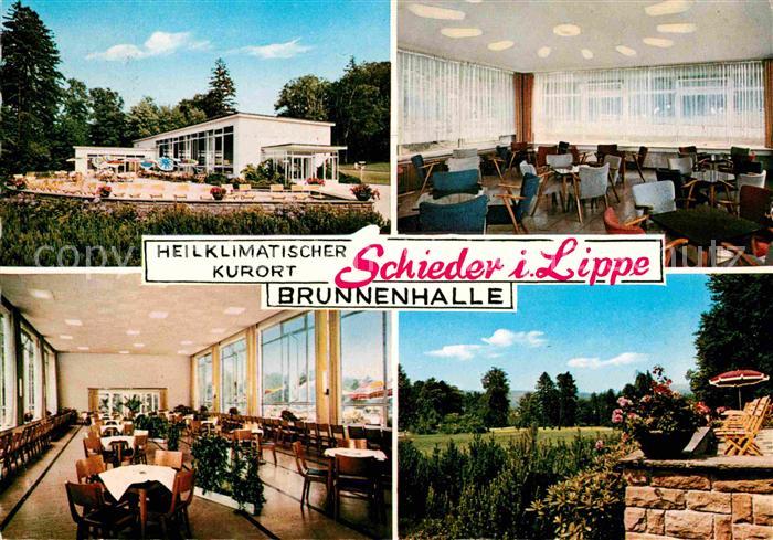 Schieder-Schwalenberg Brunnenhalle im Kurpark Gastraeume Terrasse