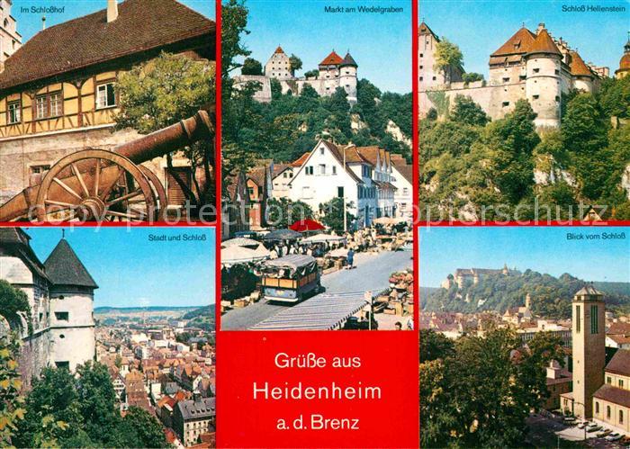 Heidenheim Brenz Schlosshof Kanone Markt Wedelgraben Schloss Hallenstein Stadt u