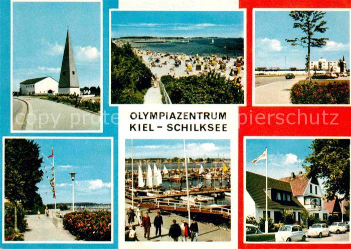 KIEL  CITY Olympiazentrum Schilksee Kirche Hafenpartie Promenade