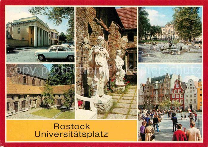 ROSTOCK  CITY Universitaetsplatz Torsi mittelalterlicher Gewandfiguren Brunnen d