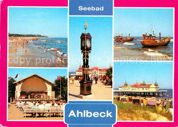 Ahlbeck Ostseebad Strand Konzertpavillon Seebruecke Stranduhr