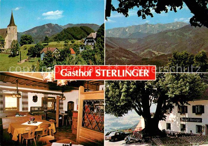 Bruck Mur Gasthof Sterlinger Gaststube Kirche Panorama