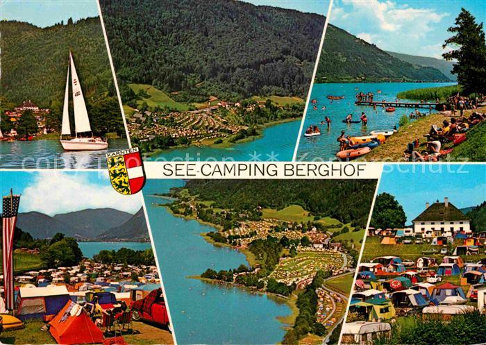 Landskron Kaernten Ossiachersee Seecamping Berghof Fliegeraufnahme