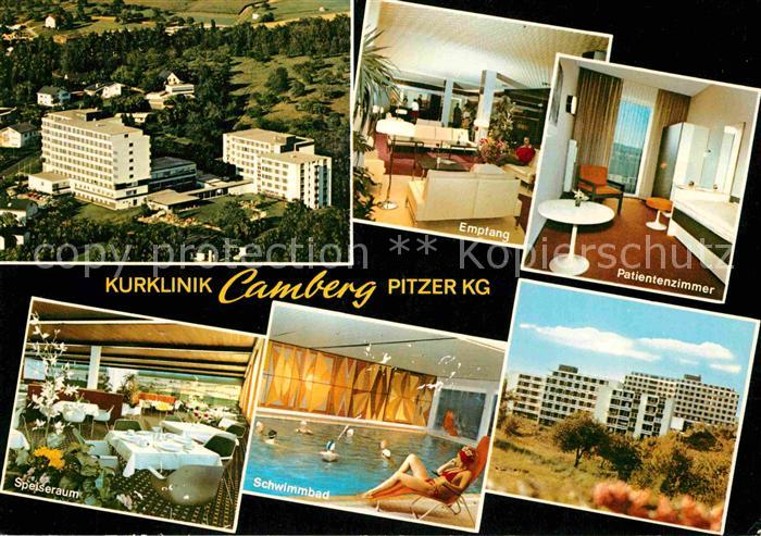 Camberg Bad Kurklinik Pitzer KG Empfang Patientenzimmer Speisesaas Schwimmbad