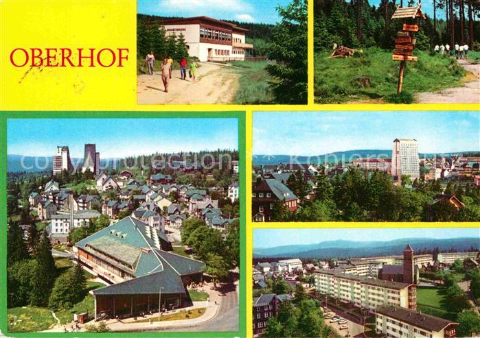 Oberhof Thueringen HOG Schanzenbaude Wegweiser Interhotel Panorama FDGB Erholung