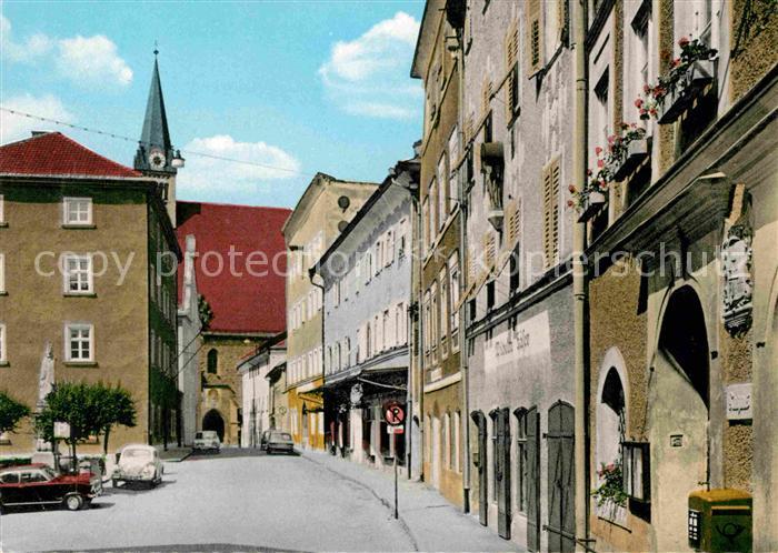 Laufen Salzach Strassenpartie mit Stiftskirche