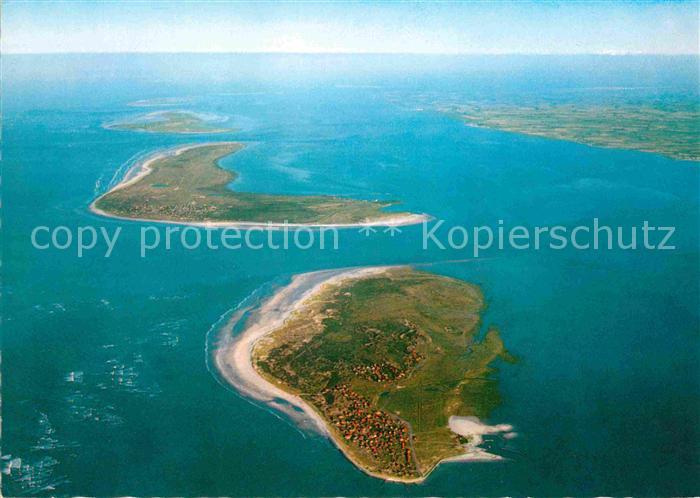 Baltrum Nordseebad Fliegeraufnahme Insel Dornroeschen der Nordsee mit Langeoog S