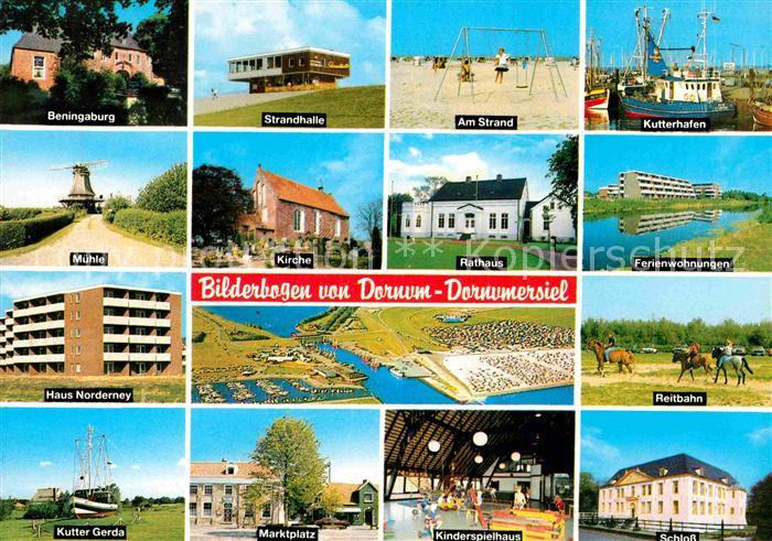 Dornum Ostfriesland Dornumersiel Fliegeraufnahme Muehle Benigaburg Hafen Reitbah