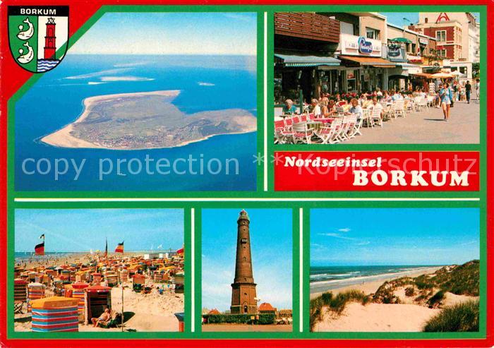 BORKUM Nordseebad Niedersachsen Fliegeraufnahme Strand Leuchtturm