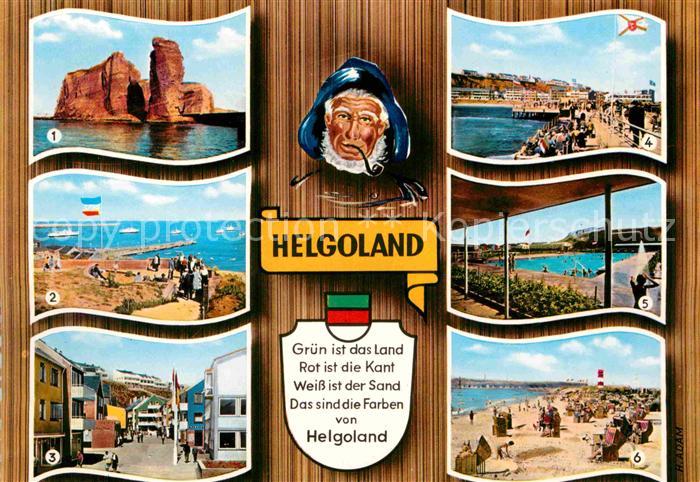 HELGOLAND Insel Schleswig-Holstein Seebruecke Felsen Strand