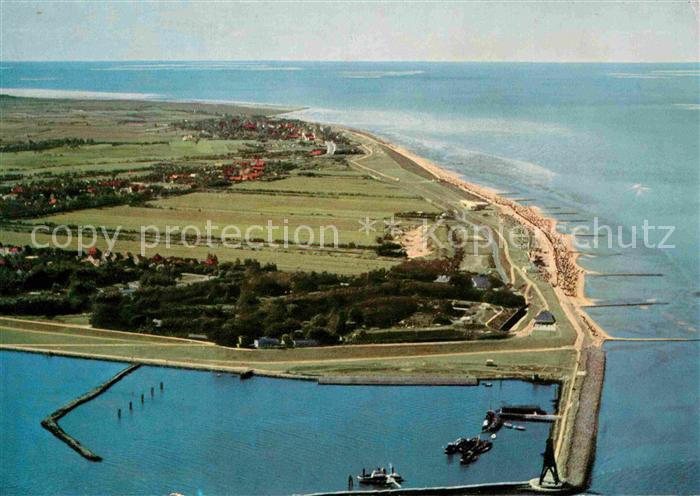 Cuxhaven Doese Nordseebad Fliegeraufnahme Kugelbake und Strandbad Doese