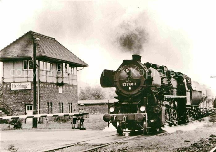 Lokomotive Dampflokomotive Baureihe 52.80 Bahnhof Flechtingen