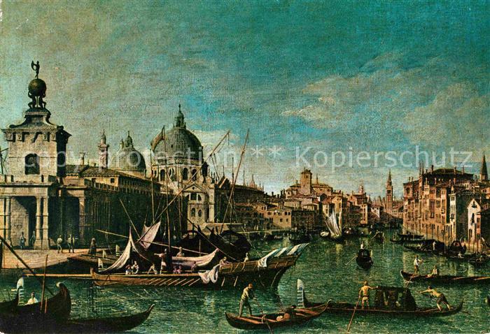 Kuenstlerkarte Canaletto Punta della Dogana e Canal Grande Venezia
