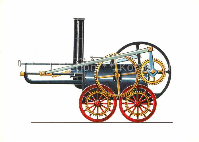 Lokomotive Trevithiks Schwungrad-Lokomotive 1803 Zeichnung Swoboda