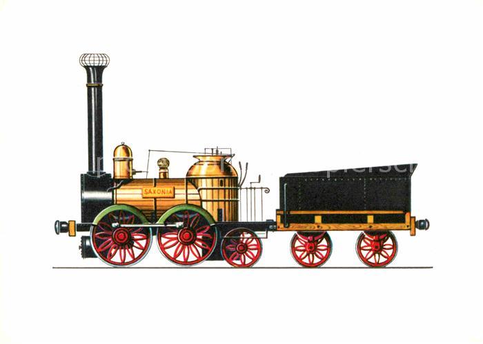 Lokomotive Saxonia 1839 Zeichnung Swoboda