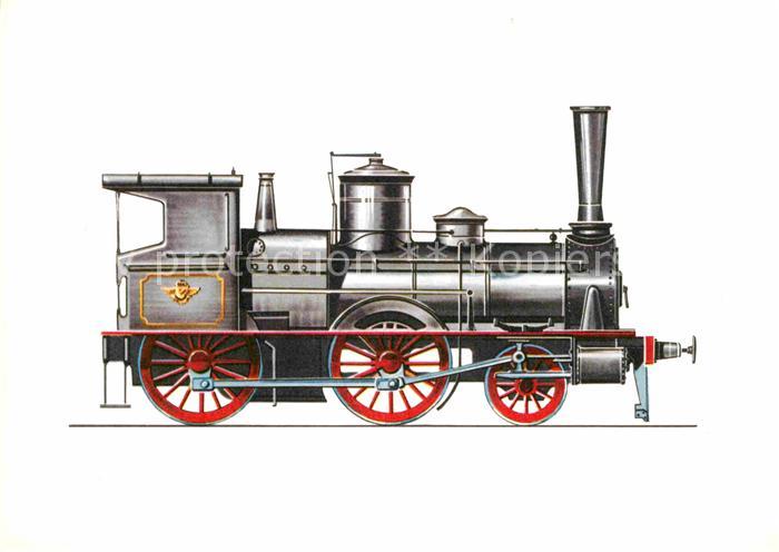 Lokomotive Reisezug-Lokomotive Bauart Strousberg 1871 Zeichnung Swoboda