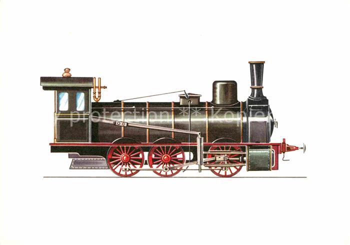 Lokomotive Gueterzug-Lokomotive 1877 Zeichnung Swoboda