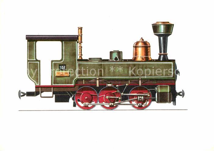 Lokomotive Tender-Lokomotive 1893 Zeichnung Swoboda
