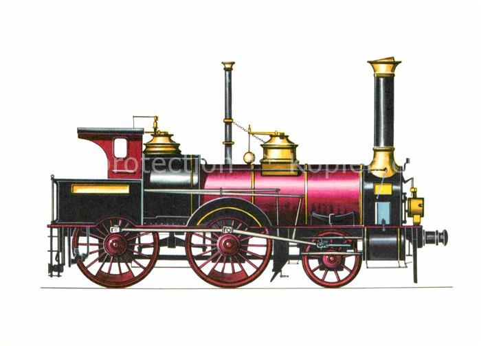 Lokomotive Gutenberg 1862/66 Zeichnung Swoboda