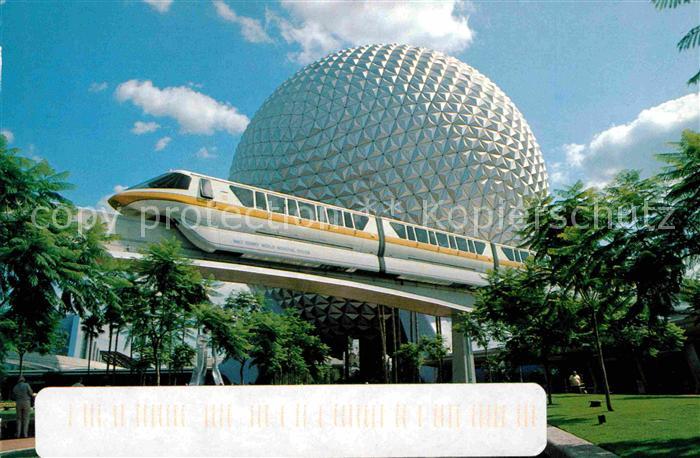 Walt Disney World Future World Sleek Monorail Spaceship Earth
