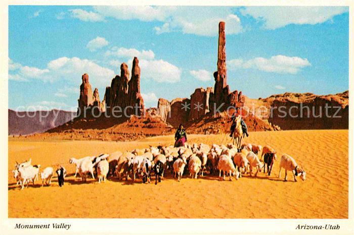 Indianer Native American Navajo Women Sheep Monument Valley Ariz