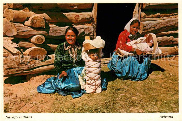 Indianer Native American Navajo Women Babies Cradle-Boards Hogan