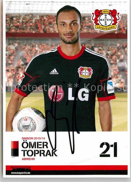 Fussball Bayer 04 Leverkusen oemer Toprak Autogramm