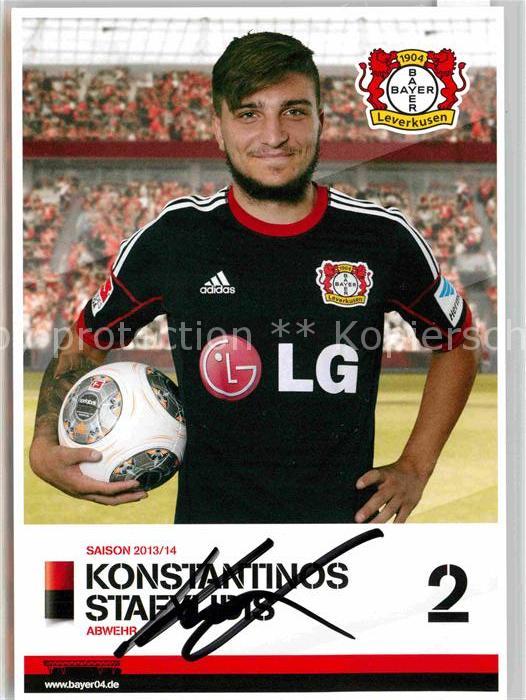 Fussball Bayer 04 Leverkusen Konstantinos Stafylidis Autogramm