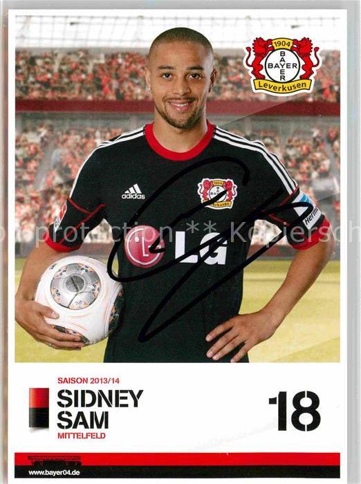Fussball Bayer 04 Leverkusen Sidney Sam Autogramm