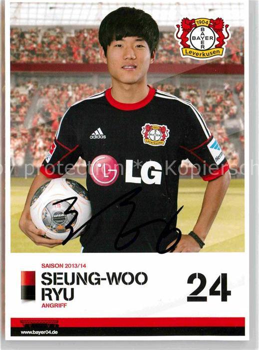 Fussball Bayer 04 Leverkusen Seung-Woo Ryu Autog