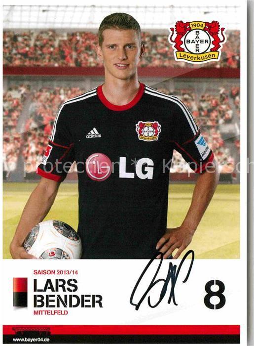 Fussball Bayer 04 Leverkusen Lars Bender Autogramm