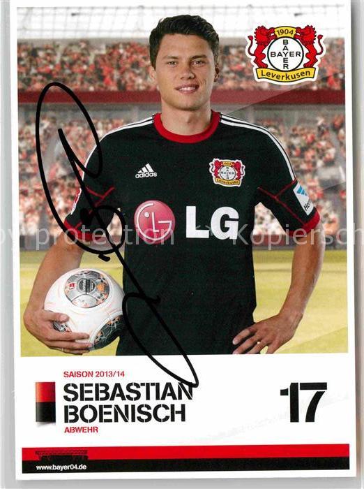 Fussball Bayer 04 Leverkusen Sebastian Boenisch Autogramm