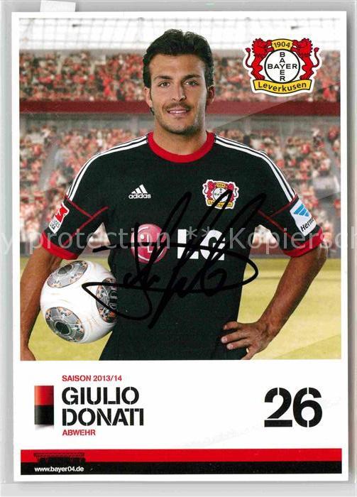 Fussball Bayer 04 Leverkusen Giulio Donati Autogramm