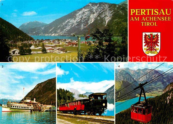 Pertisau Achensee Am Achensee mit Maurach Rofangebaeude Rofanseilbahn