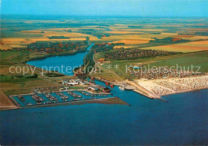Dornumersiel Fliegeraufnahme Hafen Strand