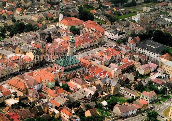 Domazlice Fliegeraufnahme Zentrum mit Kirche